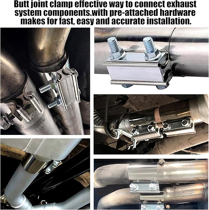 7 Inch Exhaust Clamp,7 Inch Butt Joint Exhaust Muffler Pipe Band Clamp Sleeve Coupler Stainless Steel(1PCS)