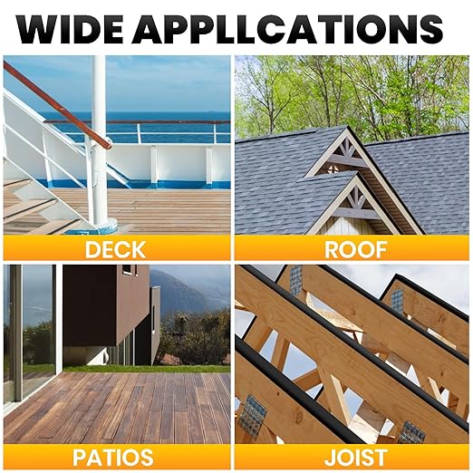 ADHES Deck Joist Tape 2 inch, 2" x 50' x 2 Rolls, Weather Resistance & Waterproof Butyl Joist Tape for Decking, Deck Flashing Tape, Ideal for Wood Decks Beams Roof, Outdoor Construction Use