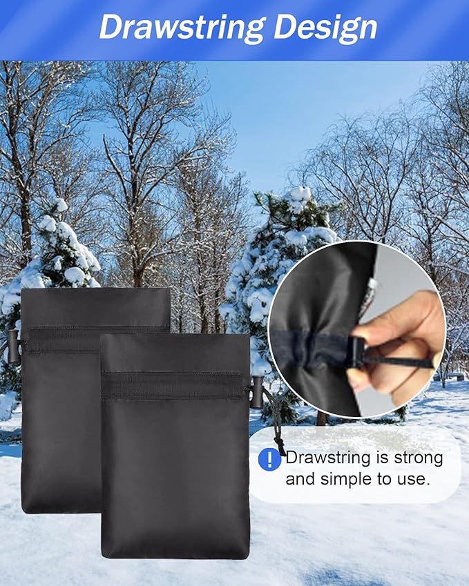 Outdoor Faucet for Winter, POROLIR 8.3" H x 6.7" W Thicker Insulation Faucet for Winter Hose Bib Insulated Faucet Sock Spigot Freeze Protection Graphite (2-Pack)