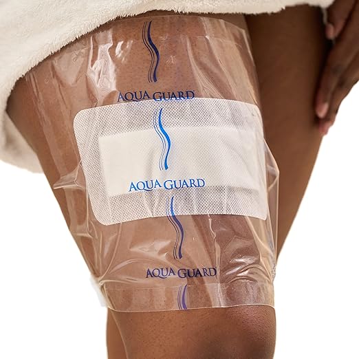 TIDI 50011-CSE AquaGuard Sheet – 10” x 12” – (Area of Coverage: 8.5” x 9.75”) – Shower Protection Sheet – Self-Adhesive Moisture Barrier – Wound Cover for Showering – 98 Sheets – Home Medical Supplies