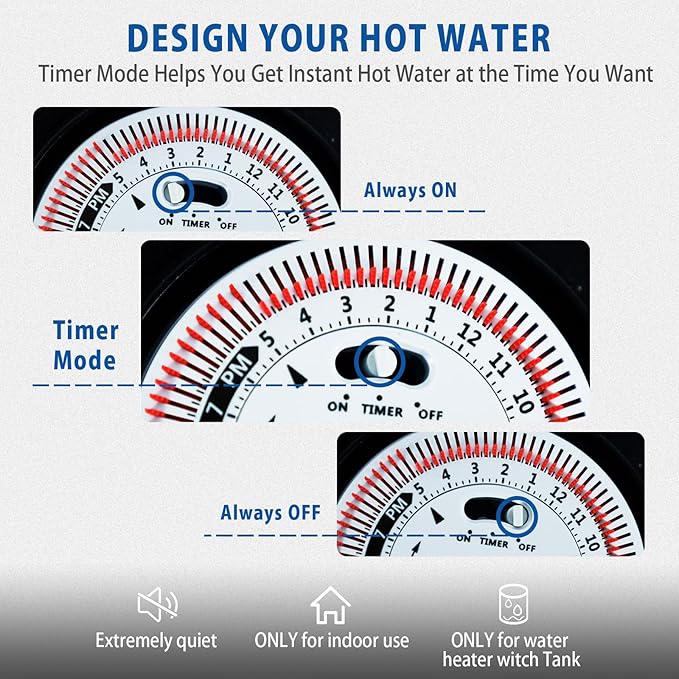 Wassermann Instant Hot Water Recirculating Pump Kit for Tank Water Heater, Instant Hot Water Recirculation Pump System with 304 Stainless Steel Adjustable Bypass Valve