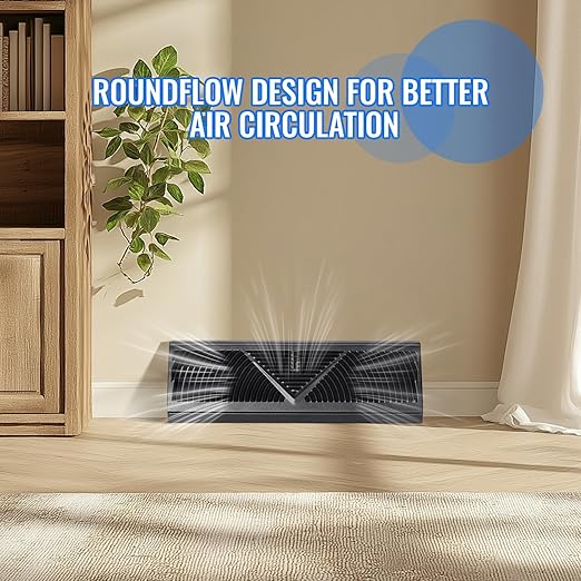 2 Pcs Baseboard Register Vent 18 Inch Duct Opening Size Baseboard Vent Covers Diffuser Adjustable Corner Return Air Grille for Home Floor Wall Air Flow Control (2, Black, 18 Inch)
