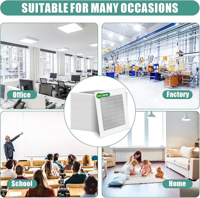 100Pcs 6 Inch Drywall Patch, Wall Repair Patches, Self-Adhesive Fiberglass Repair Kit Dry Wall Hole Repair Patch for Aluminum Metal Sheetrock Ceiling (6"x 6")