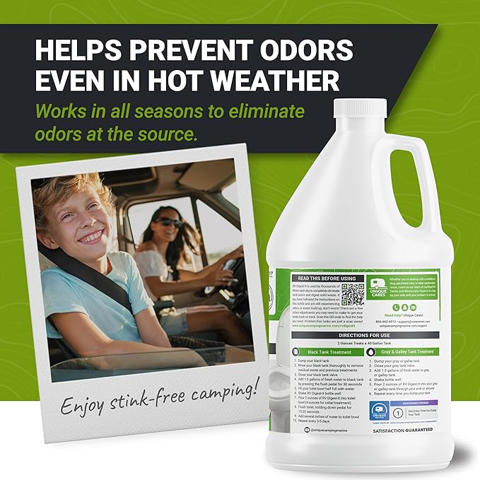 Unique RV Digest-It Classic RV Toilet Treatment - Eliminates Odors at the Source and Liquifies Waste - 64 Uses Per Bottle (128 oz)
