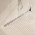 Neodrain 48 Inch Rectangular Linear Shower Drain with Brick Pattern Grate, Brushed 304 Stainless Steel Bathroom Floor Drain,Shower Linear Drain &Leveling Feet, Hair Strainer, CUPC Certified