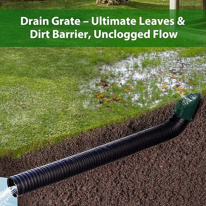1 Pack 4" Slope Drainage Grate Cover, Rain Diverter, Drainage Grate Yard Drain, Drain Emitter for Sump Pump Discharge & Downspout Extensions, Fit 4" SCH 40, 4" SDR 35, 4" & 3" Corrugated Pipe-Green