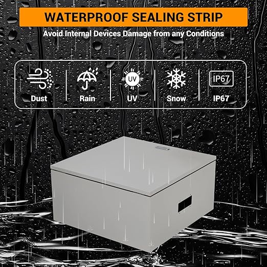 Outdoor Electrical Box, 16"x16"x8" NEMA 4X Steel Enclosure, IP67 Waterproof & Dustproof, Lockable Electrical Junction Box with Mounting Plate and 2 Keys, Indoor and Outdoor Use