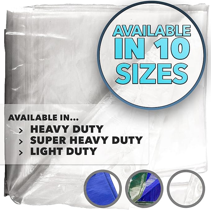 QUEEN OF TARPS | 6x8 Light Duty Tarp Waterproof, 70 GSM is 7 MIL, UV/Tear Resistant Tarp, Camping, Outdoor Furniture, Car, Tents, Painting, Firewood Protection | 6x8, Light Duty
