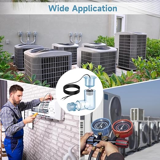 yeesport SS2 AC Float Switch, L Shape AC Float Switch with 3/4 in Adapter & 6 Ft Wire, Water Level Sensor Switch for Air Conditioner Drain, Condensate Overflow Detection, HVAC Safety Accessory