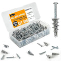 ALBO #6 Zinc Self-Drilling Drywall Anchors, 200PC Set – Includes 100 Heavy Duty Sheetrock Anchors & 100#6 x 1-1/4'' Screws – 75LB Capacity for Hanging and Mounting
