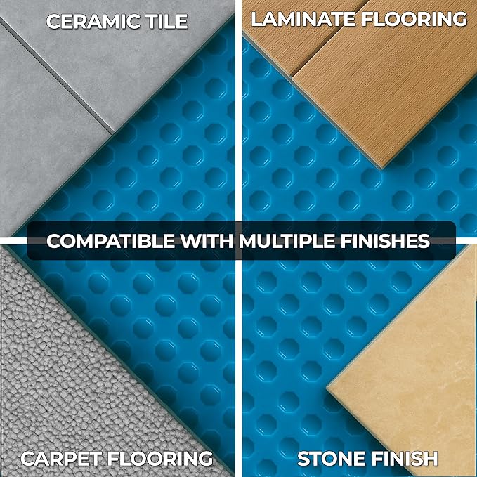 Uncoupling Waterproofing Membrane Roll, 54 Sq Ft (3.3 Ft x 16.4 Ft), 1/8'' Anti-Fracture Mat, Crack Isolation Flooring Underlayment for Bathroom Floor Tile, Subfloor