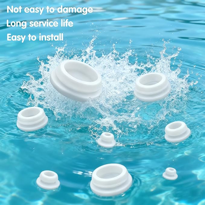 125Pcs White Rubber Plug Box, Silicone Tool Various Sizes of Round Hole, Rubber Plugs for Round Holes, Silicone Plugs Suitable for Furniture Car Wiring