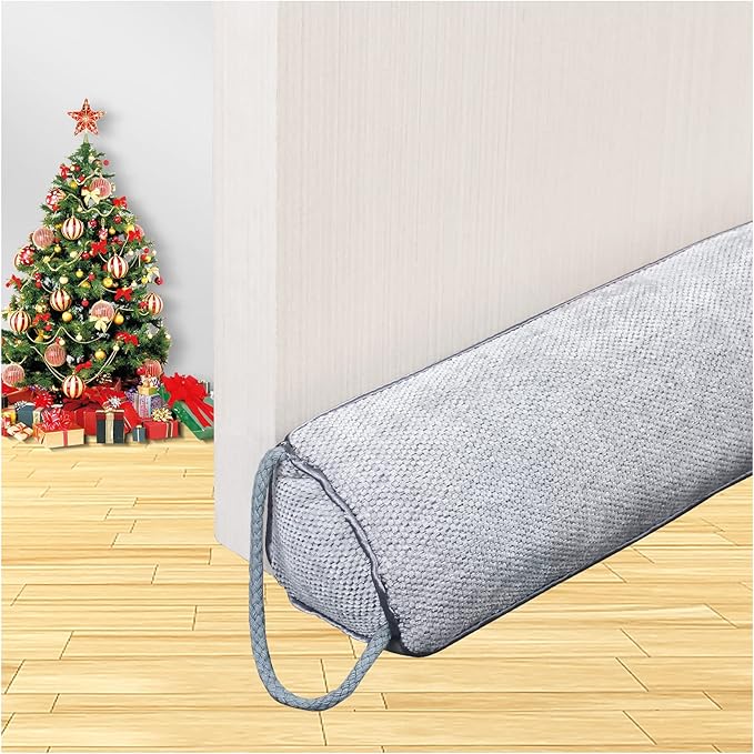 Triangle Under Door Draft Stopper Noise Blocker 40 Inches for Door Bottom Air Seal Insulation and Soundproof, Heavy Duty Weather Guard Snake Stripping, Gray