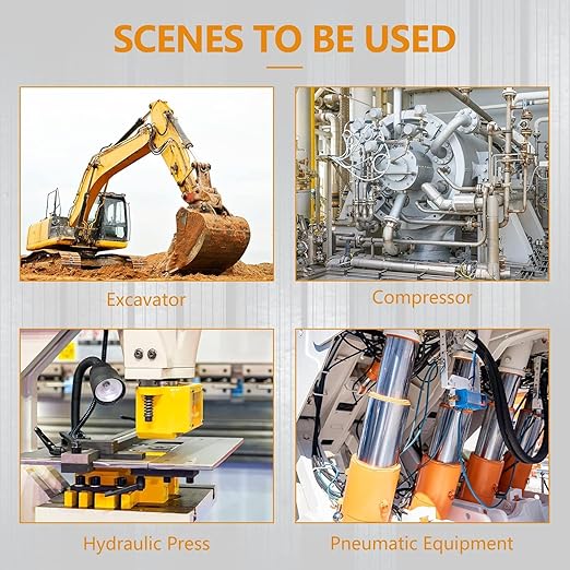 Hydraulic Pressure Test Kit，600bar /8700psi / 60mpa 5 Gauges 13 Test Couplings 14 Tee Connectors 5 Test Hoses, Hydraulic Gauge Kit Sturdy Carrying Case for Excavator Construction Machinery Ships Mine