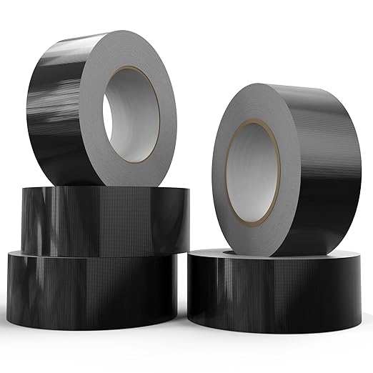 SWRT 9 Mil 5-Pack Black Heavy Duty Duct Tape Strong Adhesive, 2 in x 30 YD (Total 150YD) Duct Heavy Duty Waterproof All Weather Black Duct Tape No Residue Sealing & Patching for Indoor&Outdoor Repair