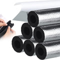 Kingdder 6 Pcs Pipe Insulation Foam Tube Self Adhesive Insulation Wrap for Copper Pipe Pre Slit Clamp Highly Insulated Foam for Outdoor Winter Irrigation, Sprinkler(1.3 Ft x 0.6 Inch)