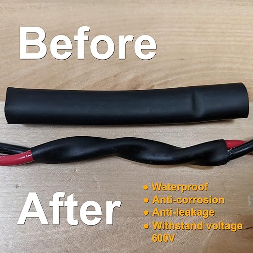 TKDMR 13 Ft 5/8" Heat Shrink Tubing - 3:1 Ratio Marine Grade Heat Shrink,Wire Cable Adhesive Lined Tube Insulation Seal Against Moisture Corrosion and Air Leakage.Black