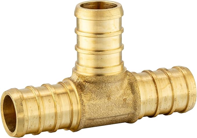 45-Pack EFIELD 1/2" Barb Pex Brass Crimp Fittings 15 Pieces each: Tee, Elbow and Coupling For Pex Tubing Connection, ASTM F1807, (1/2-inch),(PEX1807186)