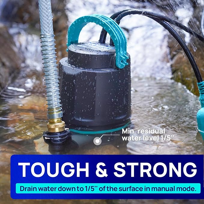 Aquastrong 1/2 HP Utility Pump 3159 GPH Submersible Water Pump with Float Switch, Draining Flooded Basement, Pool, Hot Tub, Pond, Garden Irrigation, 10ft Cord
