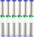 20 Micron 20-Inch Whole House Water Filter Replacement Cartridge, Pleated Sediment Water Filters 2.5" x 20" for Well Water, Compatible with ECP20-20, 255487-43, SPC-25-2020, 6 Pack