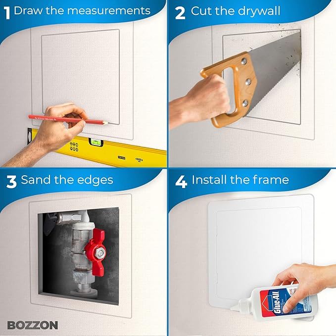 Access Panel for Drywall - 24x24 Inch Wall Hole Cover - Heavy Durable Plastic White Door for Plumbing