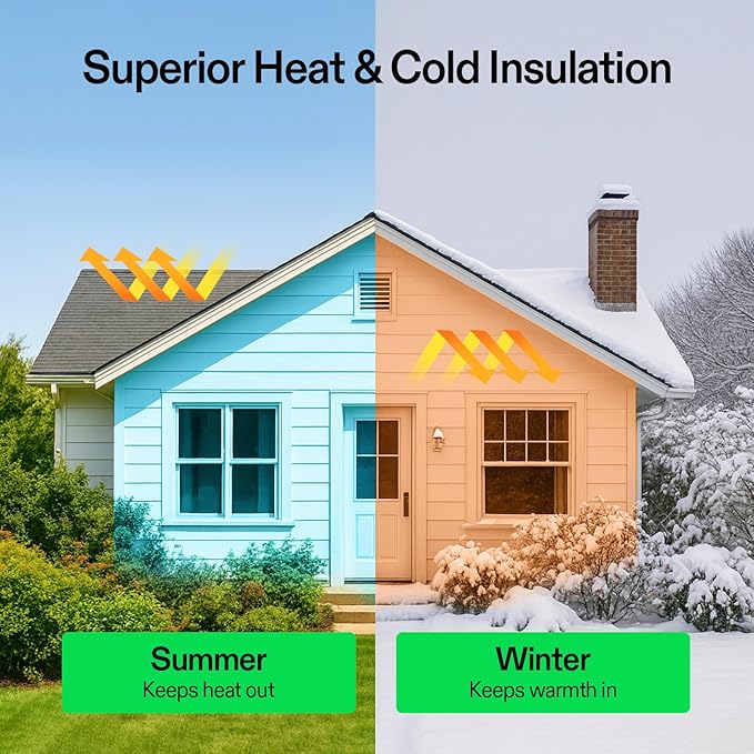 VIVOSUN 2-Pack Double Bubble Foil Insulation Roll, 6" x 25 ft Reflective HVAC Pipe & Duct Wrap, Weatherproof Thermal Insulation for Attics, Windows, Garages