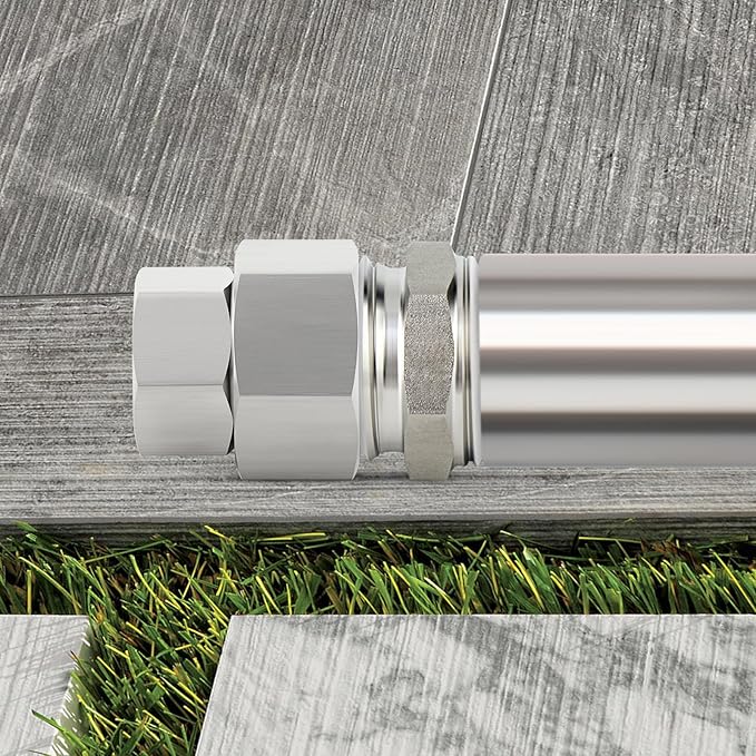 TAISHER 5PCS 304 Stainless Steel Garden Hose Adapter, 3/4" GHT Female x 3/8" NPT Female Garden Hose Connector with Washers