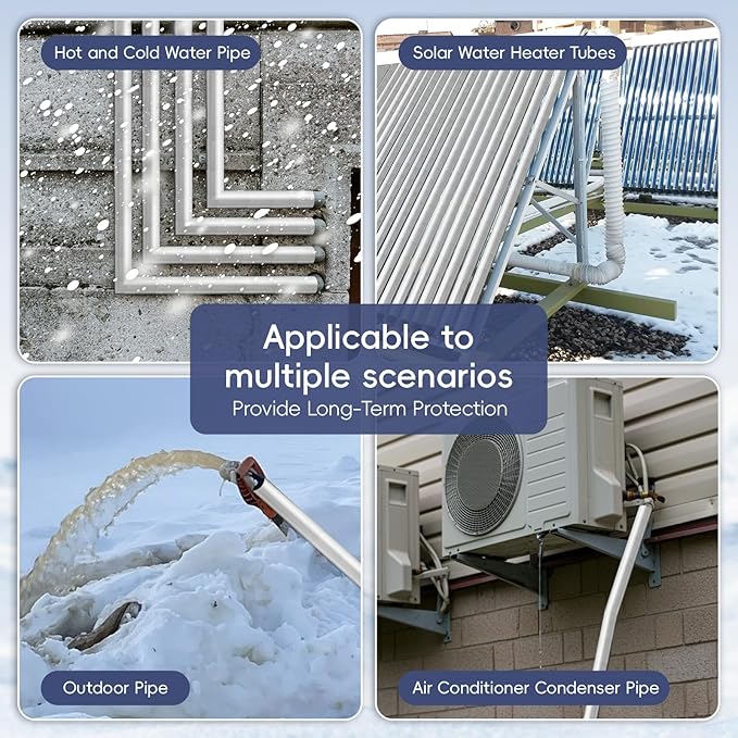 Pipe Insulation Foam Tube Self Adhesive 36 '' L, Outdoor Foam Water Pipe Insulation for Winter Pipe Freeze Protection (10 PC)