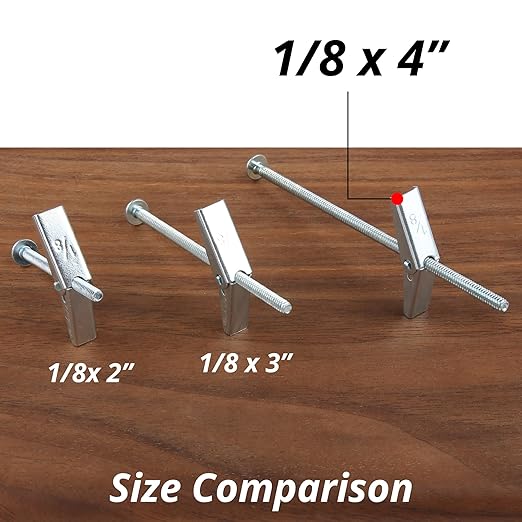 HASWARE Toggle Bolt Zinc Plated Steel and Wing Nut for Hanging Heavy Items on Drywall 1/8 x4 (25 Pack)