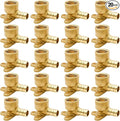 20 Pack Drop Ear Elbow Fittings, PEX 1/2" x 1/2" NPT Female Threaded Adapter Crimp Fitting, Brass, Full Port for PEX pipes in plumbing jobs