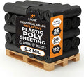 Xpose Safety Black Plastic Sheeting (Bulk Half Pallet 25 Pack) – 20' x 100' Rolls – Heavy Duty 5.2 Mil Poly Sheet – Waterproof, Dustproof, Vapor Barrier – for Construction, Painting, Industrial Use