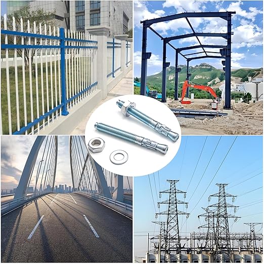 30 Pcs M12 x140mm Zinc-Coated Wedge Anchors for Heavy Duty Concrete Wall Anchor Cement Wall Base Bracket Concrete Mounting (30, M12 x140)