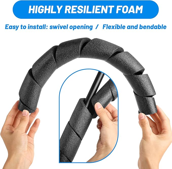 2 Pcs Pipe Insulation Foam Wrap, 15.7 " Black Pipe Protection Wrap Multi-Purpose Soft Foam Tubing for Outdoor Indoor Swimming Pool Handle Water