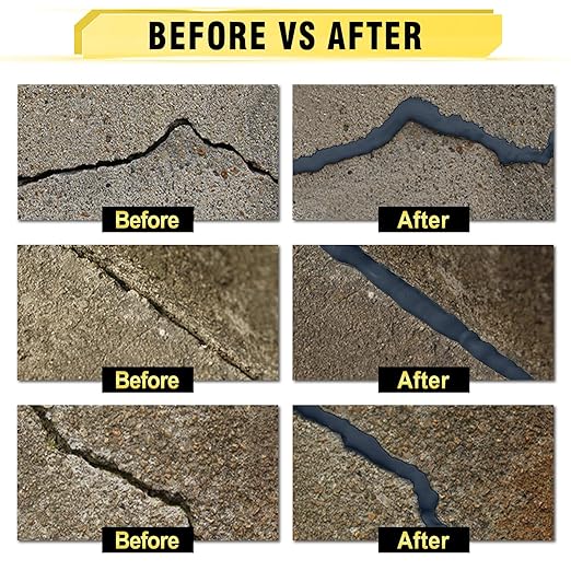 Concrete Crack Filler, 3.3 LB High Elasticity Cement Crack Filler, Gray Self Leveling Concrete Hole Repair, Flexible Flooring Cement Sealant for Driveway, Walkway, Foundation, Patio, Joint,Outdoor