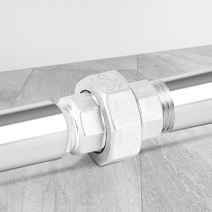 TAISHER 2PCS 304 Stainless Steel Union，3/8" NPT Male x 3/8" NPT Female Cast Pipe Fitting