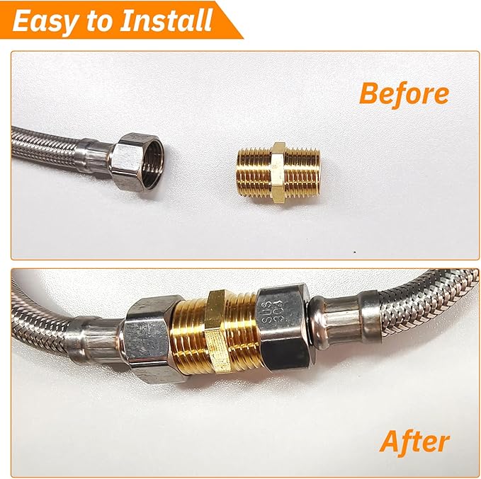 2PCS Hex Brass Nipple 1"NPT Male X 1" NPT Male Pipe Fitting 1 inch Pipe Nipples Male Pipe Adapter Fittings Heavy Equal Nipples Connectors