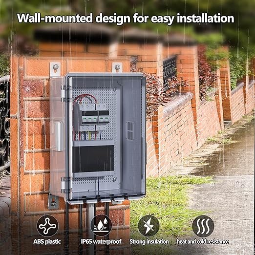 ABS Electrical Junction Box, Ventilated Design, Cable Grommets, IP65 Waterproof Enclosure, Indoor/Outdoor Use with Mounting Panel. (Clear Cover, 15.5"x11.5"x6.2")