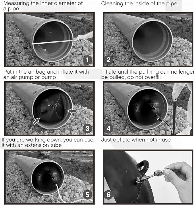 Test-Ball Pipeline Plugging Air Bag,Sewer Test Plug，Water Shut Off Airbag, Rubber Plumbing Balloon，Inflatable Pipe Test Plug，Used for Drainage Pipe, Sewage Pipe Temporary Water Blocking (16 Inchs)