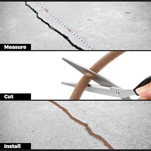1/2 Inch x 100 ft Foam Backer Rod for Gaps Joints Concrete Crack Filler Caulk Saver Bulk Foam Backing Rod Concrete Filler Rope for Weather Stripping Door Seal (Brown)