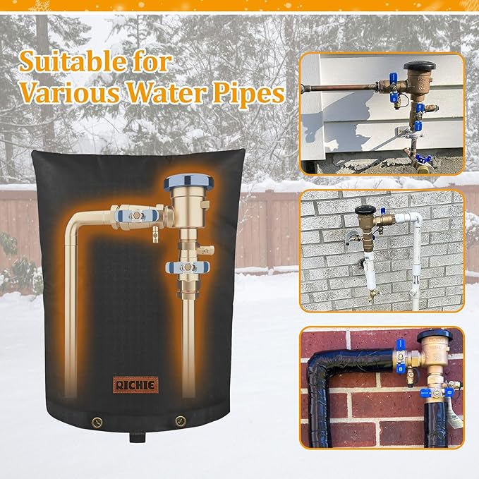 Backflow Preventer Cover (5°F) Heavy-Duty 5-Layer Insulated Enclosure, Freeze & All-Weather Protection for Outdoor Pipe, Irrigation Sprinkler Valve, Well Water Pump & PVB, 20" Wx34 H Black