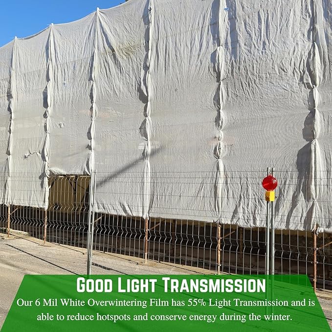 Farm Plastic Supply - Protective Clear Overwintering Plastic Film - Overwintering Film, 6 Mil Clear Plastic Film, Greenhouse Plastic, Durable Plastic Sheeting (4 Mil 9' x 100')