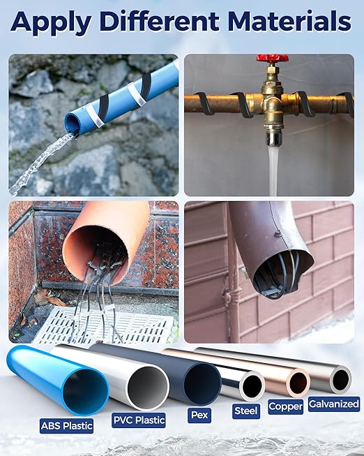 12FT Heat Tape for Water Pipes Electric Heat Tape for Water Pipe Freeze Protection, Heat Cable for Water Pipes Self-Regulating Heating Cable for Metal and Plastic Pipes, 8W/FT, 120V