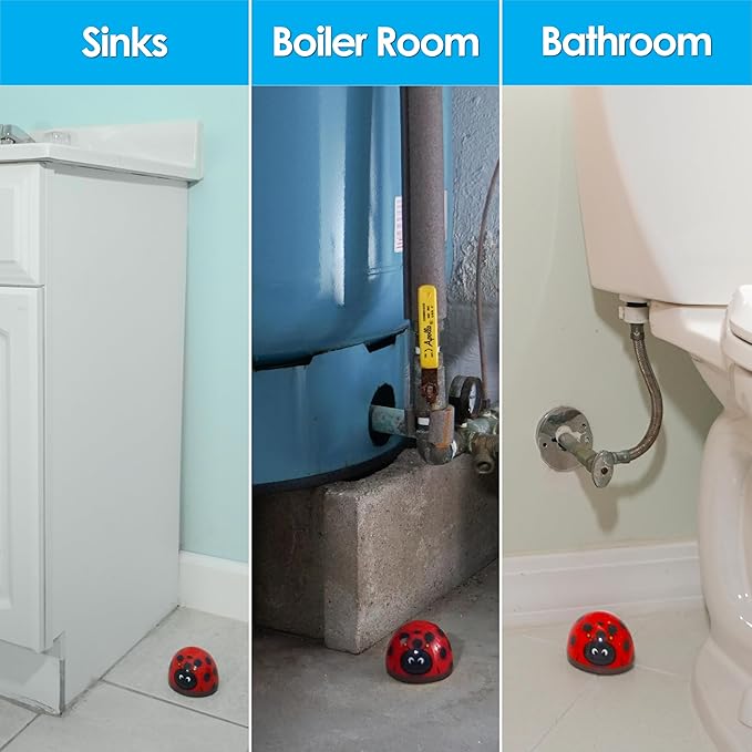 Water Leak Monitoring Sensor with Alarm 1 Pack - Leak Bug Electronic Water & Flood Leak Detector - Detects as Little as 1/32" of Water - Overflow Alert Sensor Beeps Loudly When Water is Detected
