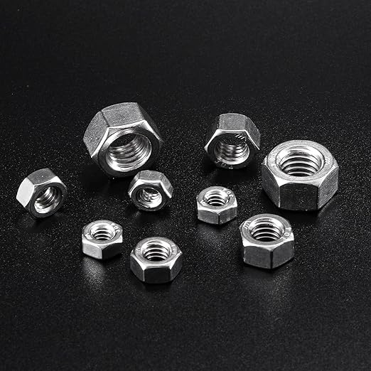 1/2-13 Hex Nuts 50Pcs 304 Stainless Steel 18-8, Full Thread, Hex Drive, Bright Finish by SG TZH
