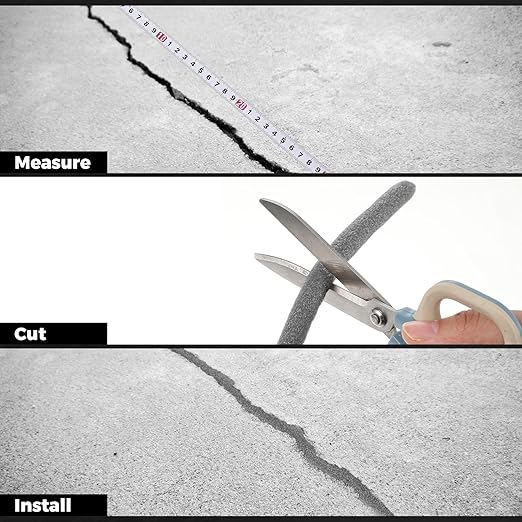 1/2 Inch x 200 ft Foam Backer Rod for Gaps Joints Concrete Crack Filler Caulk Saver Bulk Foam Backing Rod Concrete Filler Rope for Weather Stripping Door Seal (Gray)