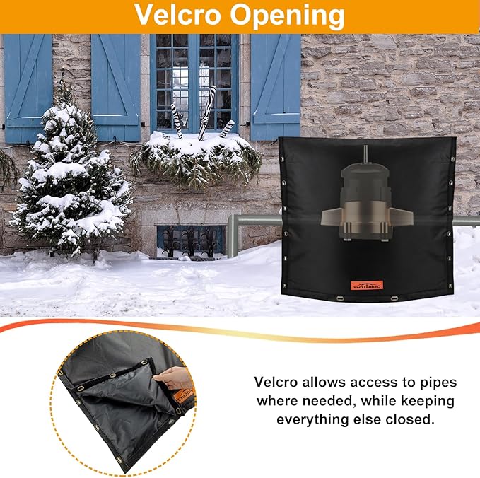 Backflow Preventer Cover Insulated (5˚F) - 36" W x 36" H Backflow Cover for in-Wall Pipes - Sprinkler Covers for Outside Pipe Traversable - Backflow Insulation Cover Black