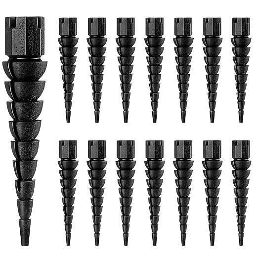 15 Pcs Wood Anchor, Fixes Stripped Screw Holes in Wood, Door, Furniture, Fits Sizes #2 to #16, Black