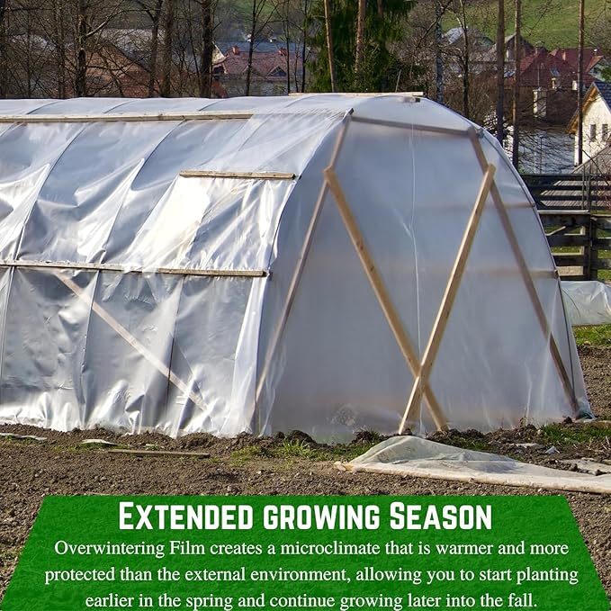 Farm Plastic Supply - Protective Clear Overwintering Plastic Film - Overwintering Film, 6 Mil Clear Plastic Film, Greenhouse Plastic, Durable Plastic Sheeting (4 Mil 20' x 100')