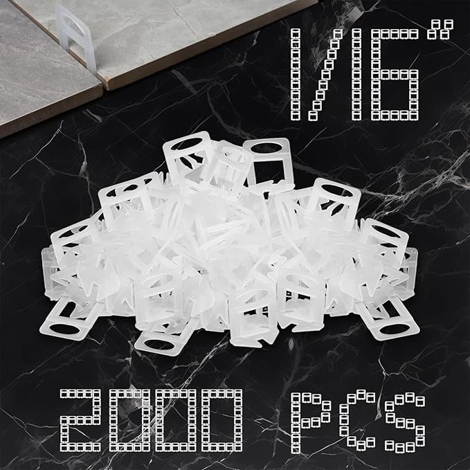 Storystore Tile Leveling Clips Tiles Leveler Spacers - 2000 Spacers Tile Leveling System 1/16 Inch Clips Lippage Free Tile and Stone Installation for PRO and DIY