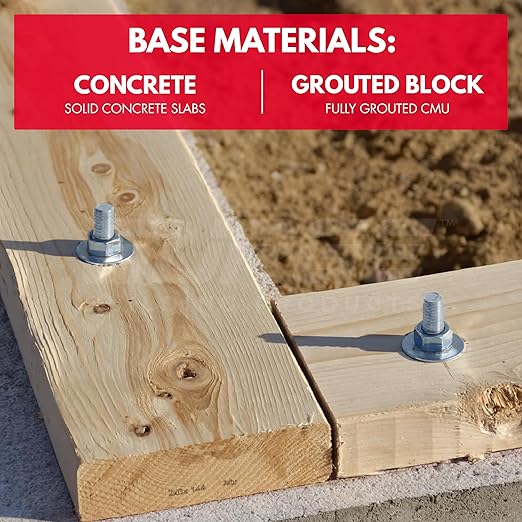 5/8 x 4-1/2" Zinc-Plated Wedge Anchors for Concrete and Cement | Heavy-Duty 5/8 Concrete Anchors (Box of 25)